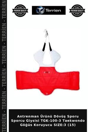 Antrenman Ürünü Dövüş Sporu Sporcu Giysisi TGK-100-3 Taekwondo Göğüs Koruyucu SIZE:3 (15)