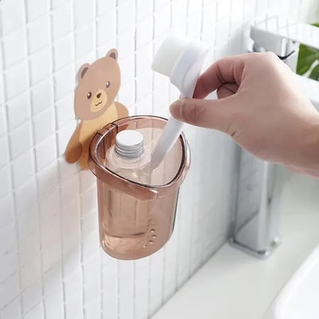 Delux Serisi Ayı Figürlü Plastik Organizer Fonksiyonel Ürün Masaüstü Düzen Banyo Düzeni