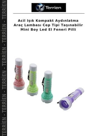 Acil Işık Kompakt Aydınlatma Araç Lambası Cep Tipi Taşınabilir Mini Boy Led El Feneri Pilli