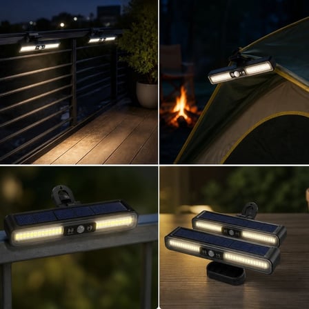 Premium Duvar Aydınlatma Güneş Enerjili Gece Aydınlatması 2'li Mandallı LED Solar Lamba 36 LED