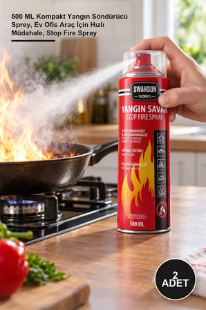 2 Adet Yangın Savar Tüpü Sprey – 500 Ml Kompakt Yangın Söndürücü Sprey, Ev Ofis Araç İ̇Çin Hızlı Müdahale, Stop Fire Spray