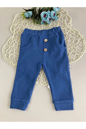 MLKÇ Colbi Raporlu Cepli Çizgili Pantolon Lacivert 2038