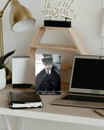 Mavi Renk Mermer Desen Cam Tablo