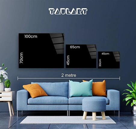 Kırmızı Kabartma Efekt Cam Tablo