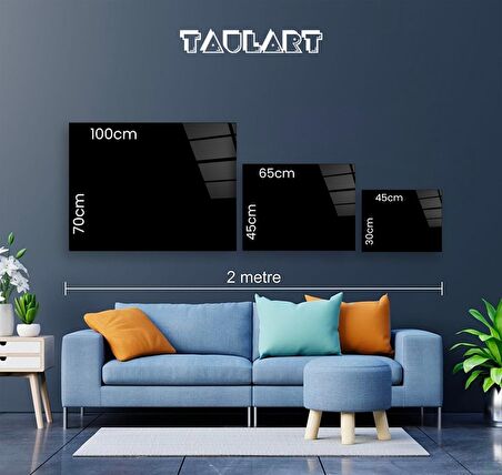 Boynuzları Çiçekli Geyik Cam Tablo