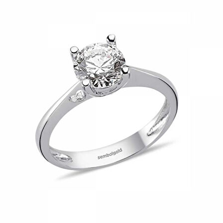 Altın Tektaş Yüzük Özel Tasarım Swarovski