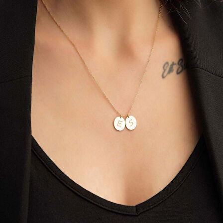 Plaka Altın Harf Kolye 14 Ayar Sarı Altın