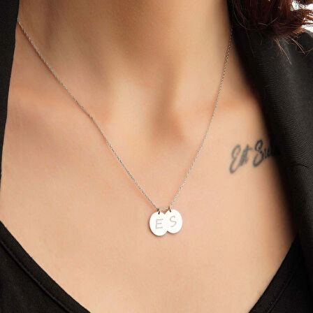 Plaka Altın Harf Kolye 14 Ayar Beyaz Altın