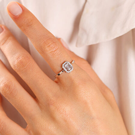 Beyaz Altın Baget Yüzük