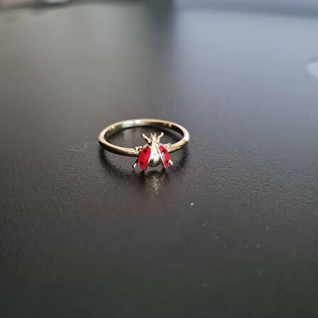 Uğur Böcek Formlu Altın Yüzük 14 Ayar 585