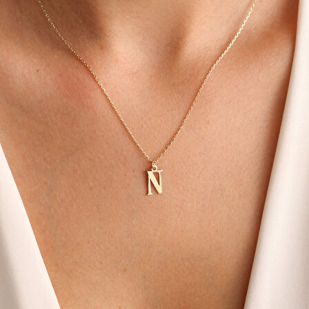 14 Ayar Altın Harf Kolye Tüm Harfler Mevcut