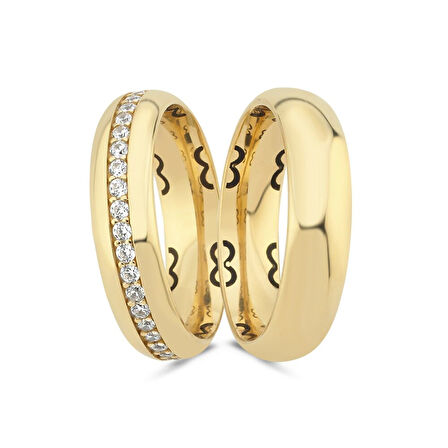 Altın Alyans Taşlı 5mm Bayan