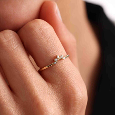 Altın Taç Line Yüzük