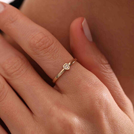 Altın Kalpli Yüzük Mini