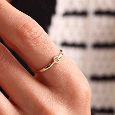 Altın Kalpli Yüzük Mini