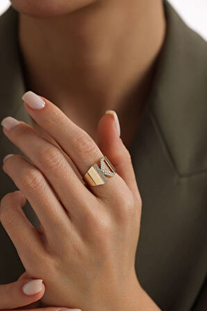 Harf Yüzük 14 Ayar  -K-