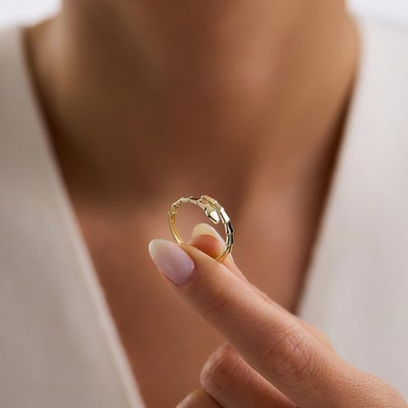14 Ayar Altın Yılan Detaylı Yüzük 1,70 Gram