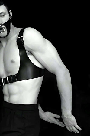 Seksi Deri Göğüs Ve Maske Harness - APFTM112