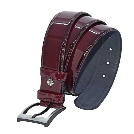 Bordo Rugan Suni Deri Dikişli 4 cm.lik Klasik Kemer - 7400-97