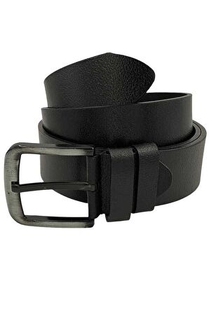 Siyah Hakiki Deri Düz Renk 4.5 cm.lik Spor Kemer- Tek Katmanlı Manda Derisi - 500-Düz-22Y
