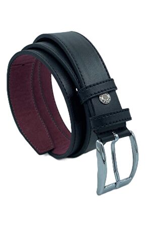 Siyah Çocuk Boy Suni Deri Dikişli Model 3 cm.lik Garson Klasik Kemer - G1-22K