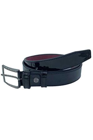 Siyah Rugan Çocuk Boy Suni Deri Düz Model 3 cm.lik Garson Klasik Kemer - G90