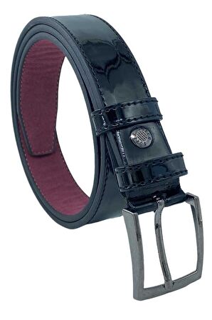 Siyah Rugan Çocuk Boy Suni Deri Düz Model 3 cm.lik Garson Klasik Kemer - G90