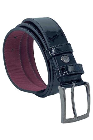 Siyah Rugan Çocuk Boy Suni Deri Düz Model 3 cm.lik Garson Klasik Kemer - G90