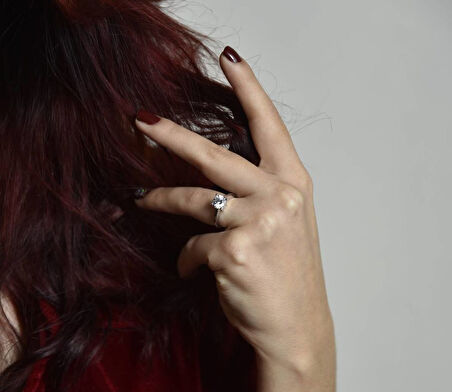 Beyaz Altın Tektaş Yüzük Evlilik Teklifi Yüzük