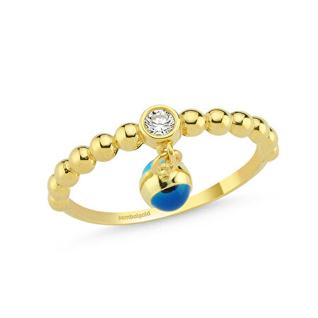 Nazar Boncuk'lu Altın Yüzük 14K Gold