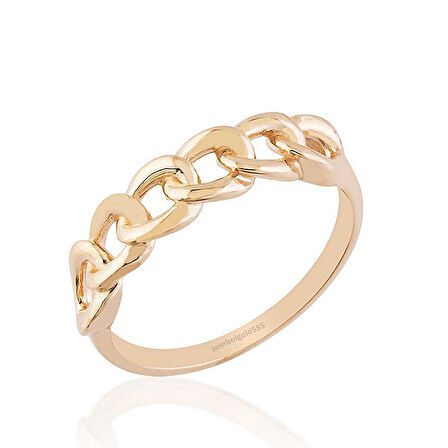 Rose Altın Düğüm Yüzük 14K Gold