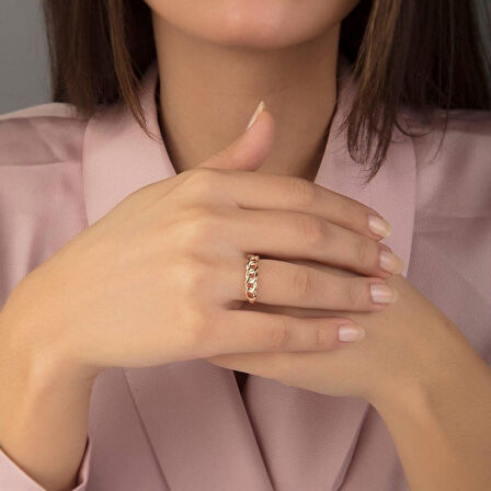 Rose Altın Düğüm Yüzük 14K Gold