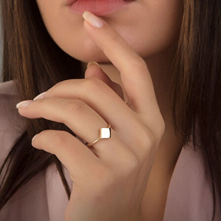 Karo Sarı Altın Yüzük 14K