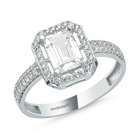 Baget Beyaz Altın Tektaş Yüzük 1,50 Karat