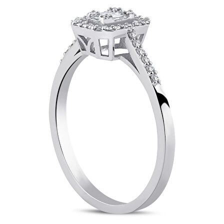 0.21 ct. Pırlanta Baget Yüzük