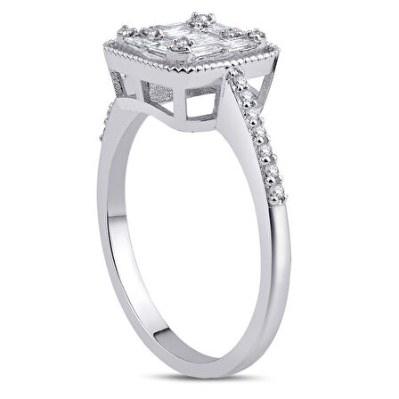 0.35 ct. Pırlanta Baget Yüzük