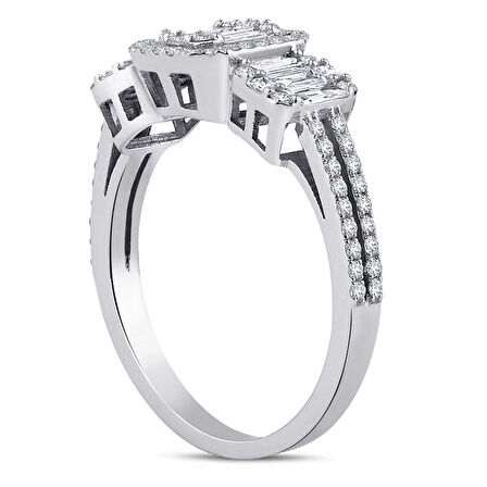 0.85 ct. Pırlanta Baget Yüzük