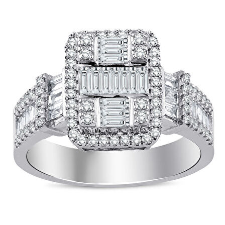 1.02 ct. Pırlanta Baget Yüzük