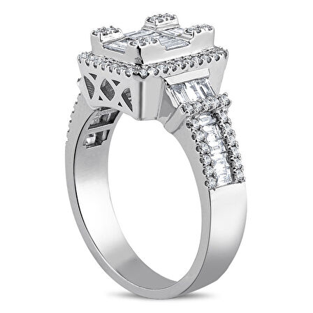 1.02 ct. Pırlanta Baget Yüzük
