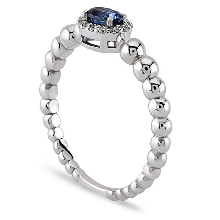 0.43 ct. Pırlanta Safir Yüzük