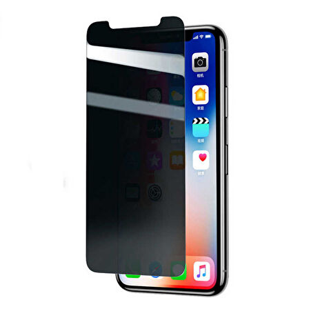 Apple iPhone XS Max 6.5 ​​​​​​​​​​​​Zore Rika Premium Privacy Temperli Cam Ekran Koruyucu