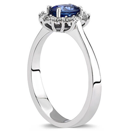 0.80 ct. Pırlanta Safir Yüzük