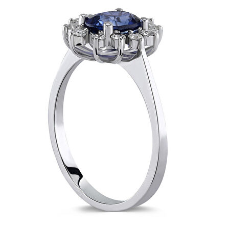 1.46 ct. Pırlanta Safir Yüzük
