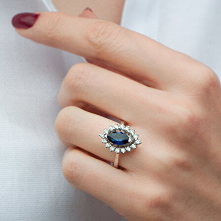 1.70 ct. Pırlanta Safir Yüzük