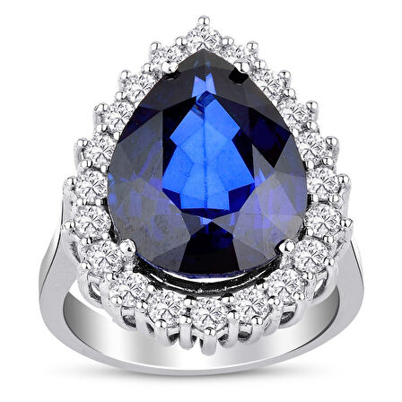 10.90 ct. Pırlanta Safir Yüzük