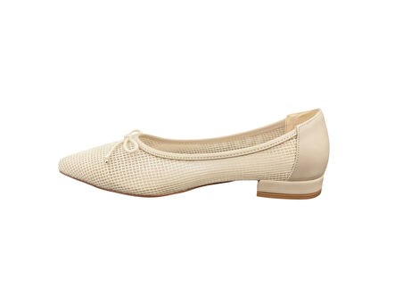 Ventes 88925809Z Önü Fiyonklu 2cm Topuklu Sivri Burun Günlük Kadın Tül Babet Ayakkabı