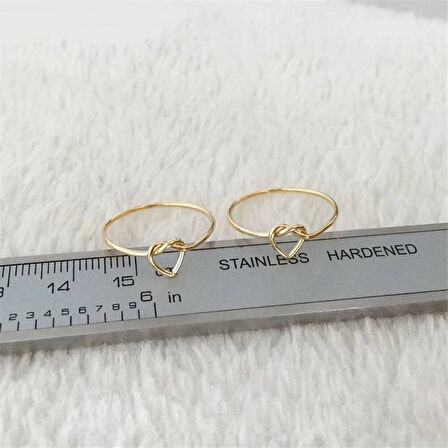 14 Ayar Düğüm Altın Yüzük Kalp