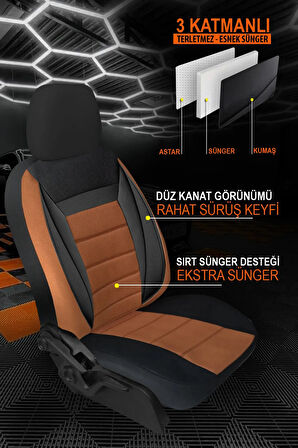 Renault Super 5 (b/c40) 1.4 Turbo (c405) (116 Hp) 1985 UYUMLU  Tay Tüyü Oto Koltuk Kılıfı TABA