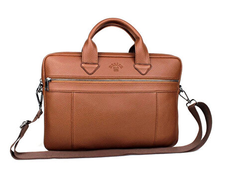 Unisex Taba Çok Bölmeli 14 inç Evrak Ve Laptop Çantası