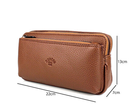 Erkek Taba Renk El Çantası Bileklik Kemerli Portföy Çanta El Çantası